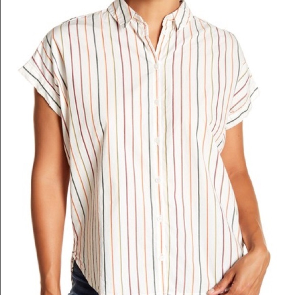 Trendy oversized striped Madewell shirt